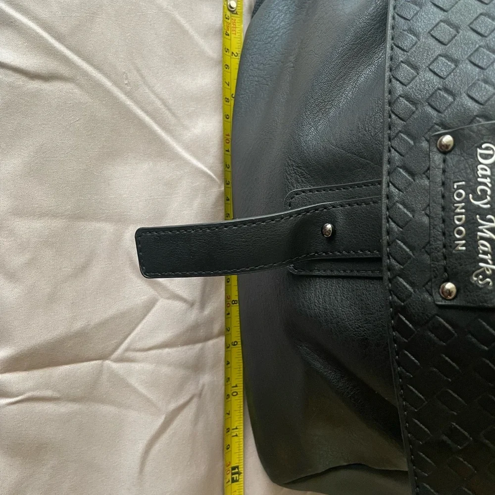 Darcy Marks London Vegan Leather Black‎ Backpack Purse Bag 12x12x5”